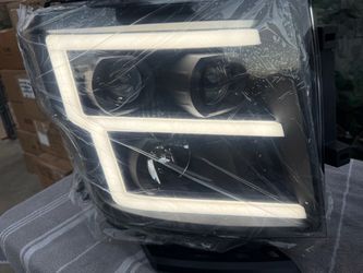 16-24 Nissan Titan Black Clear Reflector Dual Projector E Style LED Strip Headlights
