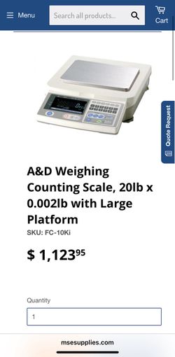 A&D Weighing Counting Scale, 20lb x 0.002lb with Large Platform