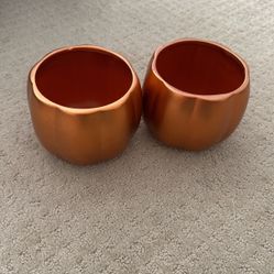 Ceramic Pumpkin Pot Set Of 2