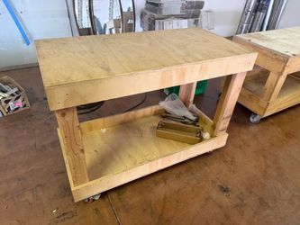 2 Sturdy Handmade Rolling Workbenches – $75 Each / $130 for Both
