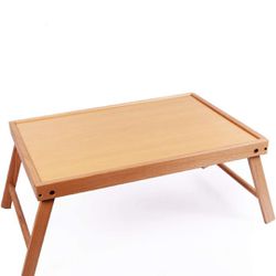 Folding portable bamboo table 