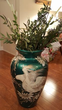 Pot with silk flowers