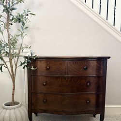 Vintage Tiger Oak Serpentine Front Dresser