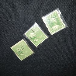 (3) RARE Vintage USA 1 Cent Postal Stamps George Washington 