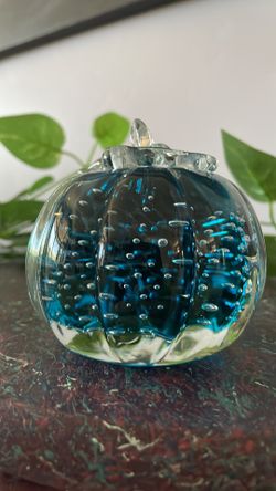 Murano Art Glass Vintage Handblown Controlled Bubbles Pumpkin !