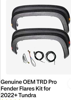 Toyota Tundra TRD PRO fender flares with harness
