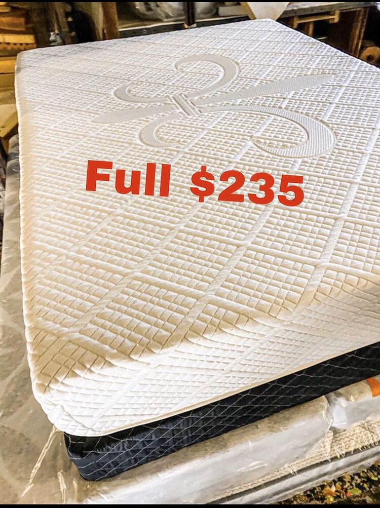 💥Brand new Blue Gel Memory Foam Mattress💥 Queen Mattress only-$260 Mattress & box spring-$320 Full Mattress only-$235 Mattress & box spring-$295