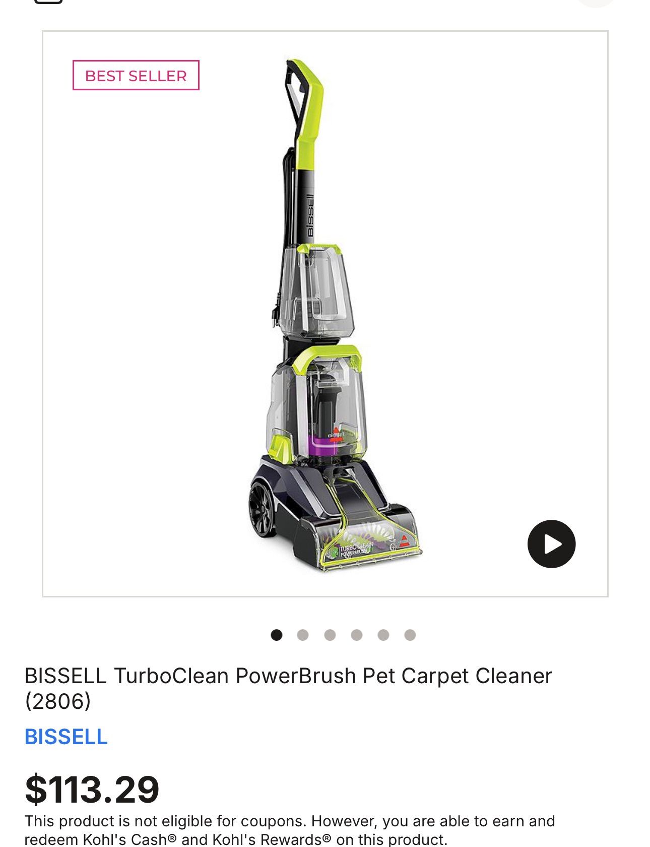 TURBOCLEAN™ Bissell® POWERBRUSH pet* LIGHTWEIGHT CARPET DEEF CLEANER