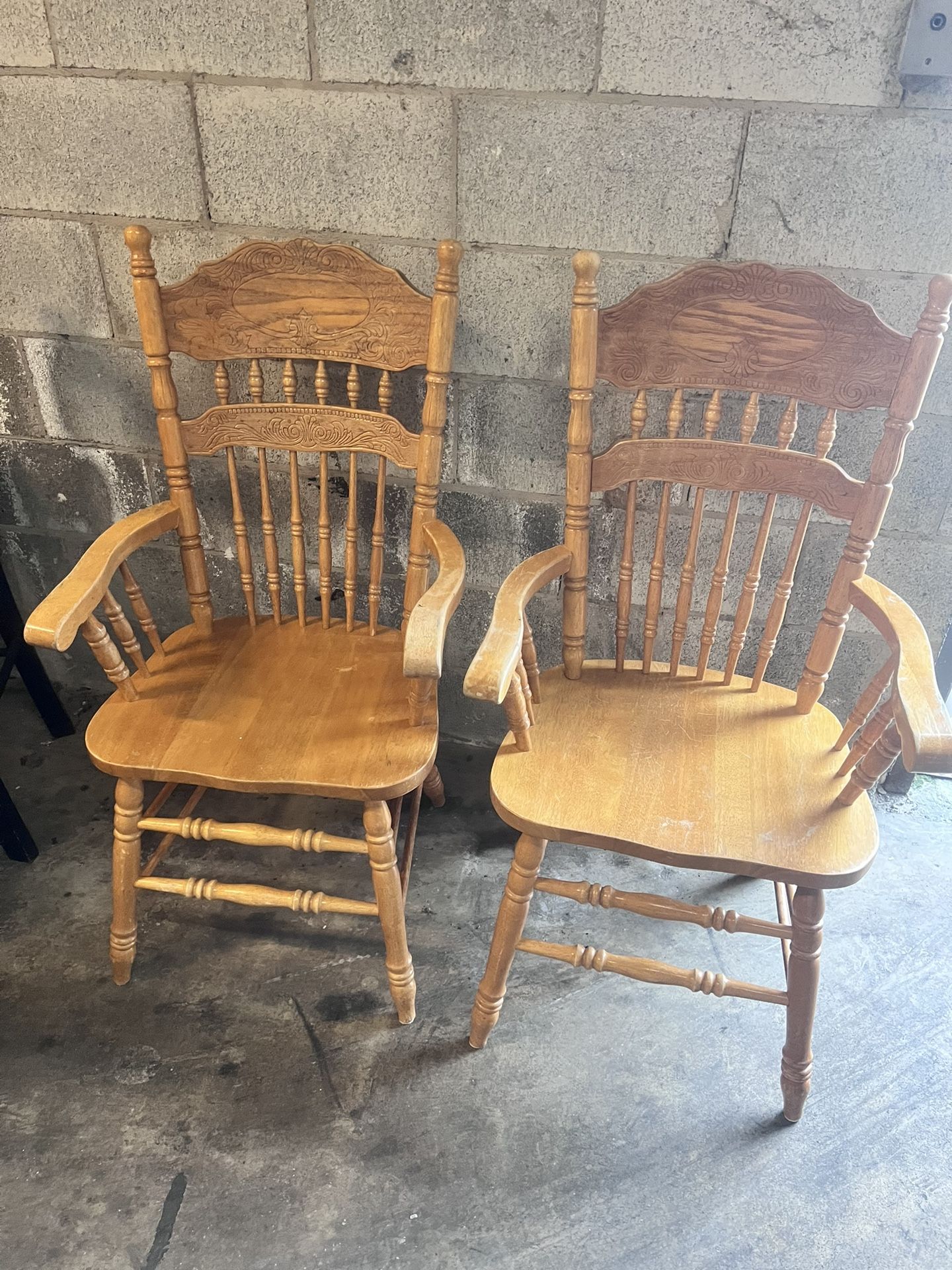 Two wooden chairs