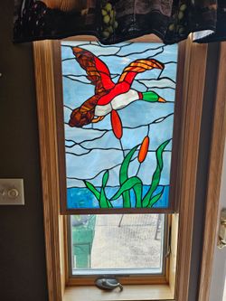 Stain glass window hanging