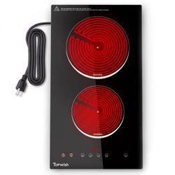 2 Burner Electric Cooktop, 12 Inch Bulit-In Electric Stove Top Hot Plate