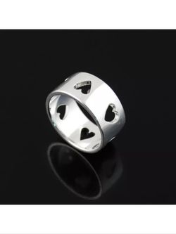 Silver plated heart ring size 7.5
