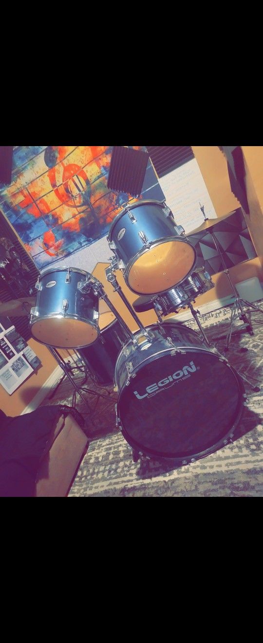 Drum Set & Bass Guitar w/Amp Included