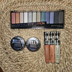 Rimmel London makeup Eyeshadow Palette Jelly Highlighters Stay Glossy Lip glosses