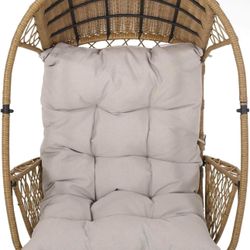 Wicker Hanging Chair with Cushion (Stand Not Included), (new in box)