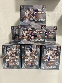 10x 2025 Topps Chrome Football Value Blaster Box Trading Cards - Brand New