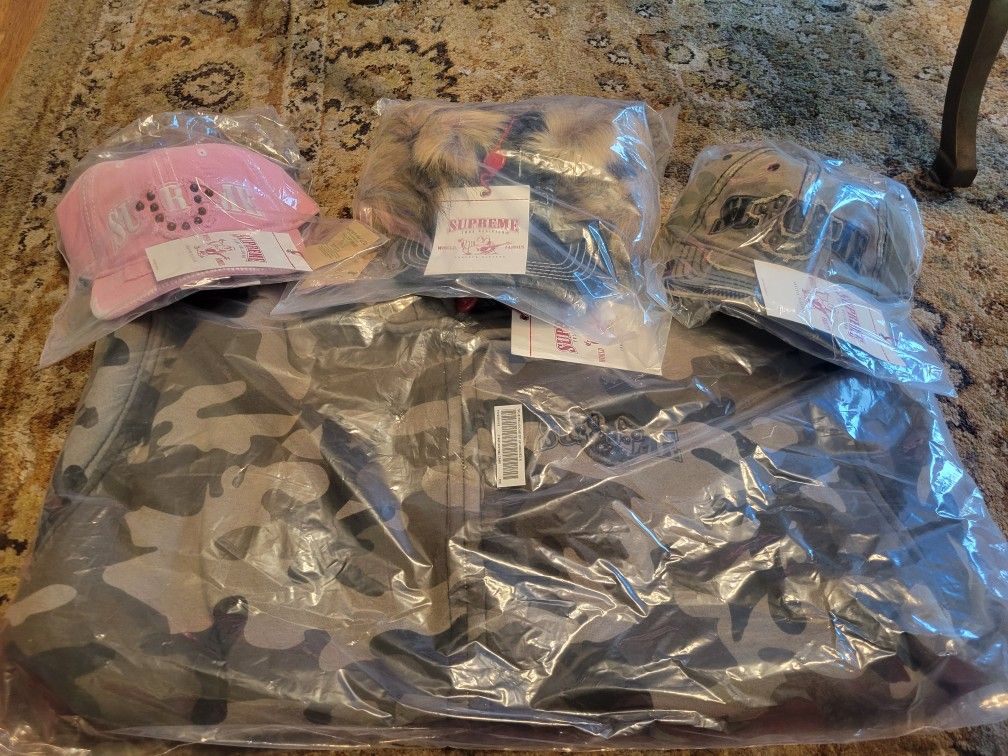 Supreme True Religion 6 Panel 5 Panel Earflap Zip Up Camo Hoodie