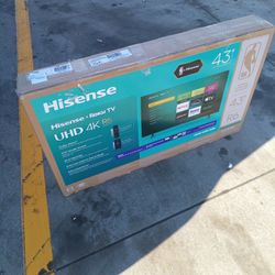 -New 2025 Model 43 In. Hisense 4k Roku Smart TV W/Remote-