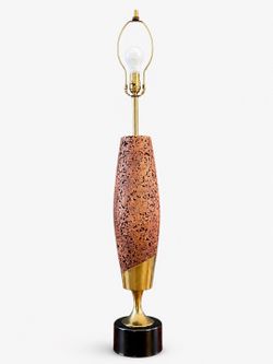 Mid-Century Modern Terracota & Brass Accent Table Lamp, c.1960’s - Delivery Available