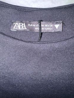 Zara Bundle – Black Bodysuit + White Knit Crop Top (Size M)