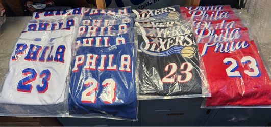 NWT Red Swingman LeBron James Philadelphia Sixers 76ers Jersey all sizes. All colors!