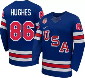 Nike USA Hockey Jack Hughes #86 Blue Jersey