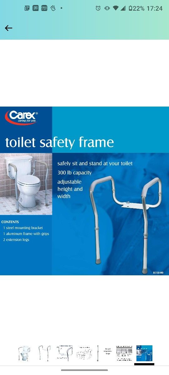 Carex Toilet Safety Frame Rails
