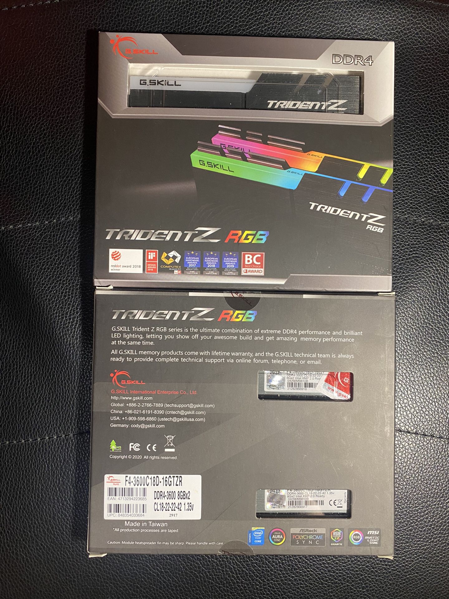 G.skill Trident RGB Series 2x8gb 3600mhz C18 DDR4 Ram