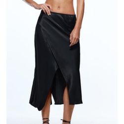 Satin Slit Open Zara Skirt