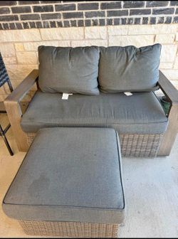 Wilmington Patio loveseat and Ottoman Sunbrella cushions included