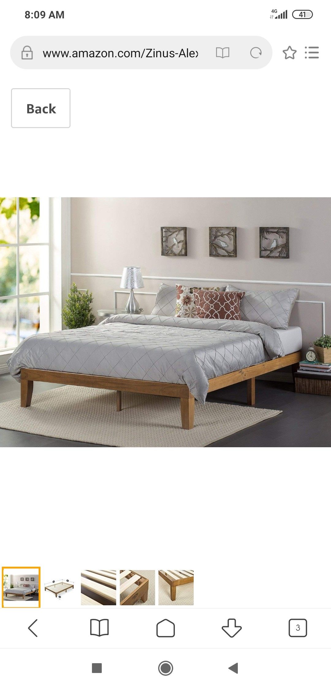Twin wooden platform bed
