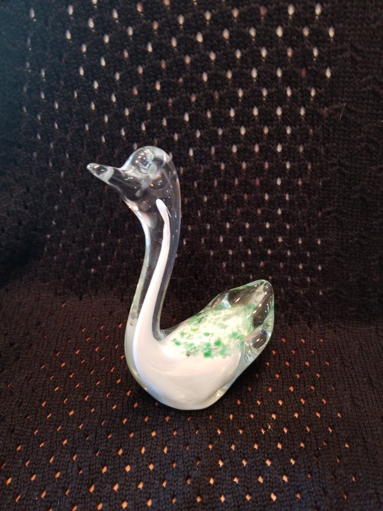 Glass Swan Duck Decor