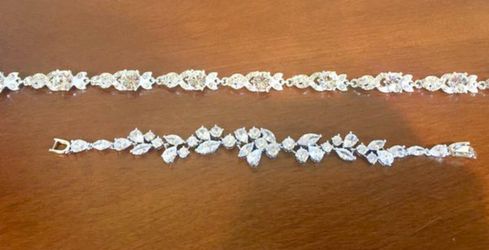 Wedding Accessories: Pearl and Crystal Beaded Sash and Silver Bridal Bracelet