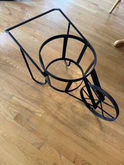 Vintage Large Wrought Iron Planter Wheelbarrow