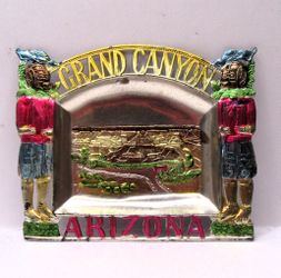 1950s Arizona Grand Canyon Souvenir Metal Ashtray Trinket Dish