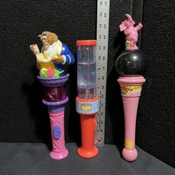 3 Vintage Walt Disney World On Ice Pocahontas Beauty & The Beast Brothers Barnum & Bailey Toy Lights