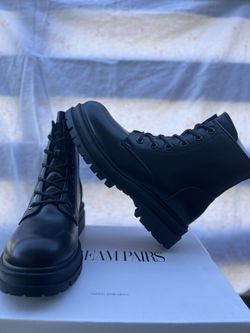 Black Lace-up Combat Boots