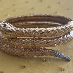Joseph Mazer Gold Plated Snake Bracelet