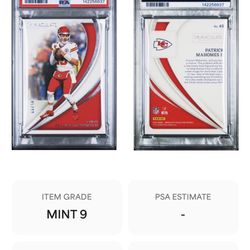 Football Card PSA 9 Patrick Mahomes 