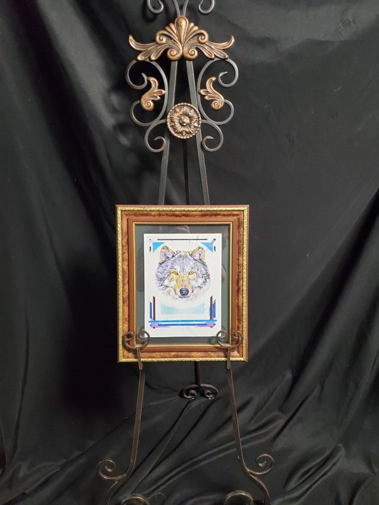 Exclusive WOLF, One Of A Kind Framed Canvas Painting
