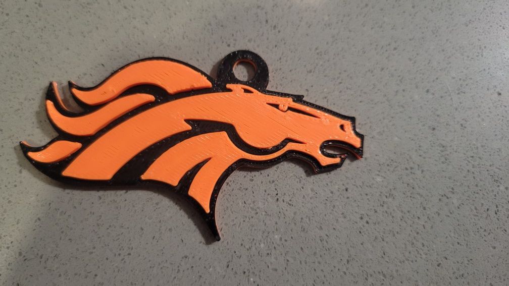 3D Printed Denver Broncos Key Chain