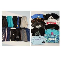 Boys Size 14/L Clothing Lot - Nike, Adidas, Puma, Levi's, Champion, Fortnite ,some never worn