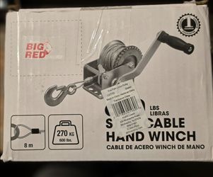 Torin Big Red Steel Cable Hand Winch 600 lbs