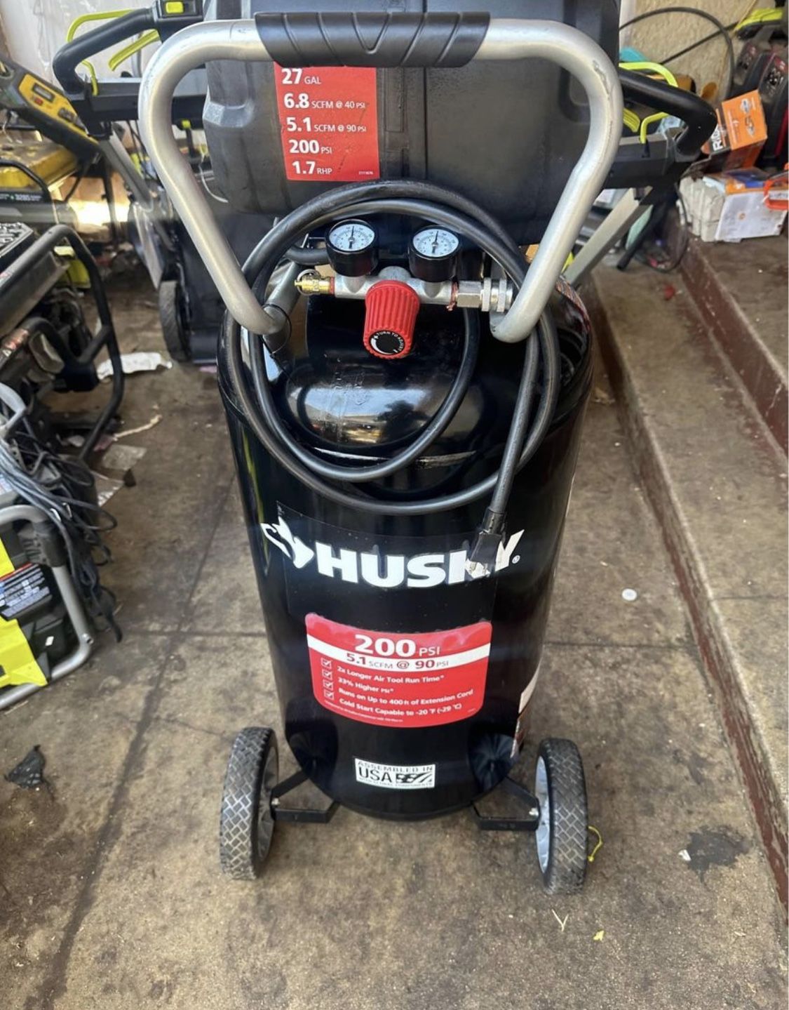 Husky 27 200 PSI Oil Free Portable Vertical Electric Air