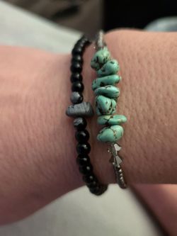 2 natural stone bracelets