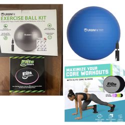 Exercise Ball - Yoga Ball 55CM & Sportz Sliders for Working Out(cash & pick up only)