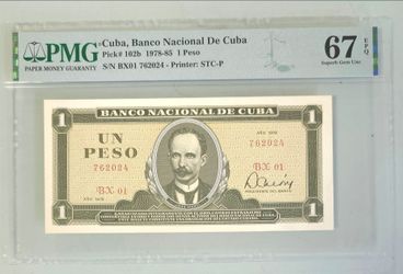 1 peso 1979 remplazo cuba pmg 67