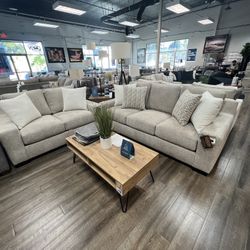 2pc Beige Sofa & Love Seat