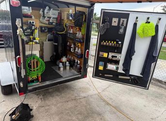 5X8 Enclosed trailer with car wash equipment