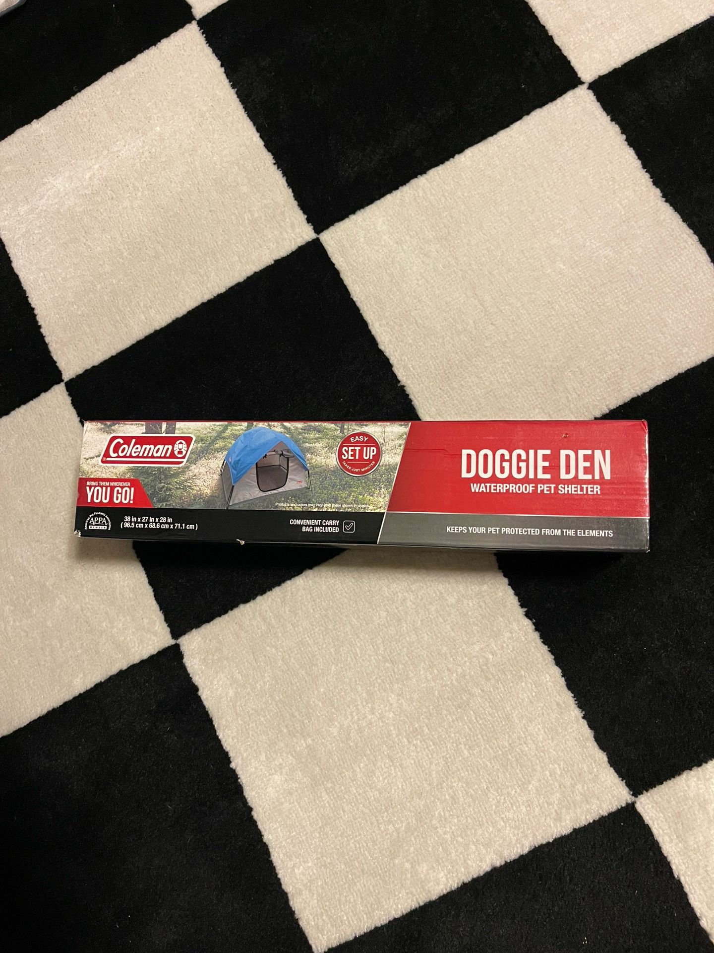 Coleman Doggie Den Waterproof Pet Shelter Tent 38” X 27” X 28”